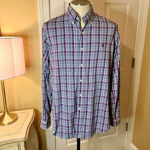 EUC Men's Ralph Lauren Performance Plaid Button Down Shirt Size LARGE